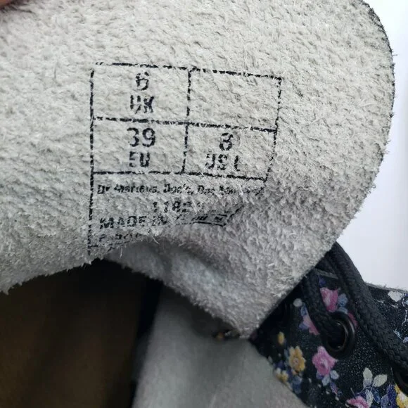 Dr. Martens Black Floral Combat Boots - Picture 9 of 11